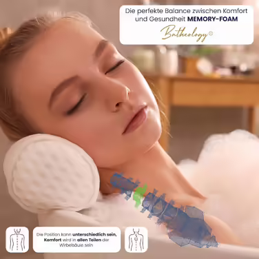 Ергономічна подушка для ванни з Visco-Memory-Foam, підтримка спини, шиї, плечей, для релаксації та СПА