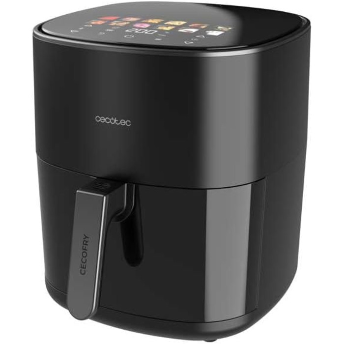 Cecotec Oil-Free Hot Air Fryer 6.5L Grill Plate - Grill - Double Heating Elements - Air Fryer Cecofry&Grill Duoheat 6500. 2200W, Dietetic and Digital, Window, Temperature Control 40-200°C, 12 Menus