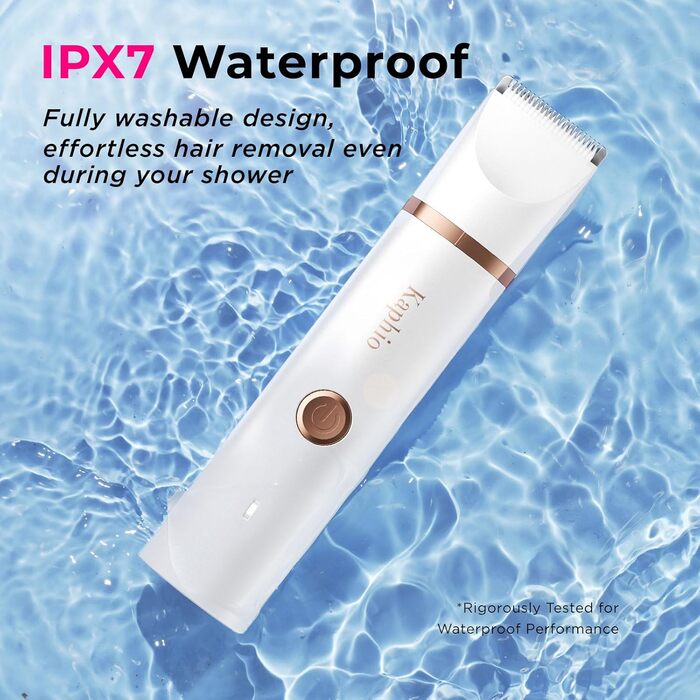Триммер для бікіні для жінок 2-в-1: електричний триммер та бритва. Бездротовий, водонепроникний (IPX7) для тіла, ніг, пахв та рук. Perlweiß
