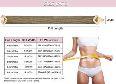 Жіночий еластичний пояс-гумка з золотою пряжкою для суконь, чорний, розмір 28-30