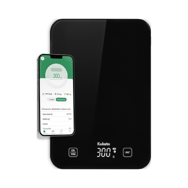 Кухонні ваги Kuketo SMART BLUETOOTH з акумулятором, USB-C, чорні, до 15 кг