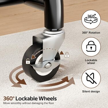 Міцний вішак для одягу на колесах MISSLO для спальні, металевий, з полицею - мобільна вішалка для одягу, пальто, чорний