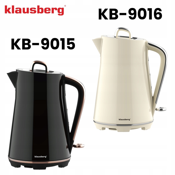 Електричний чайник Klausberg KB-9015, 1.7 л, нержавіюча сталь 304, чорний