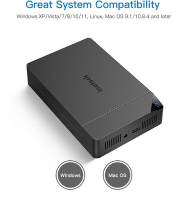 Корпус для жорсткого диска Inateck 3.5 USB 3.0: зовнішній корпус HDD/SSD з підтримкою UASP та живленням 12V/2A (до 20TB)