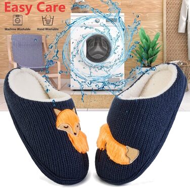 Тапочки жіночі зимові теплі, з плюшевою підкладкою, з принтом тварин, мультяшний лис, 39/40 EU