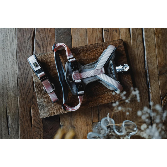 Нашийник для собак HUNTER Neopren, розмір L, персиковий/сірий, з неопрену, 3M Scotchlite, комфортний