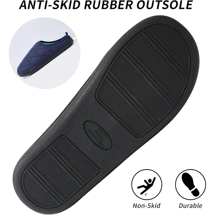 Тапочки зимові для жінок та чоловіків, теплі, з м'якої плюшевої тканини, зручні, з піною Memory, антиковзкі, двоколірні, для дому та вулиці (36/37 EU, темно-синій)