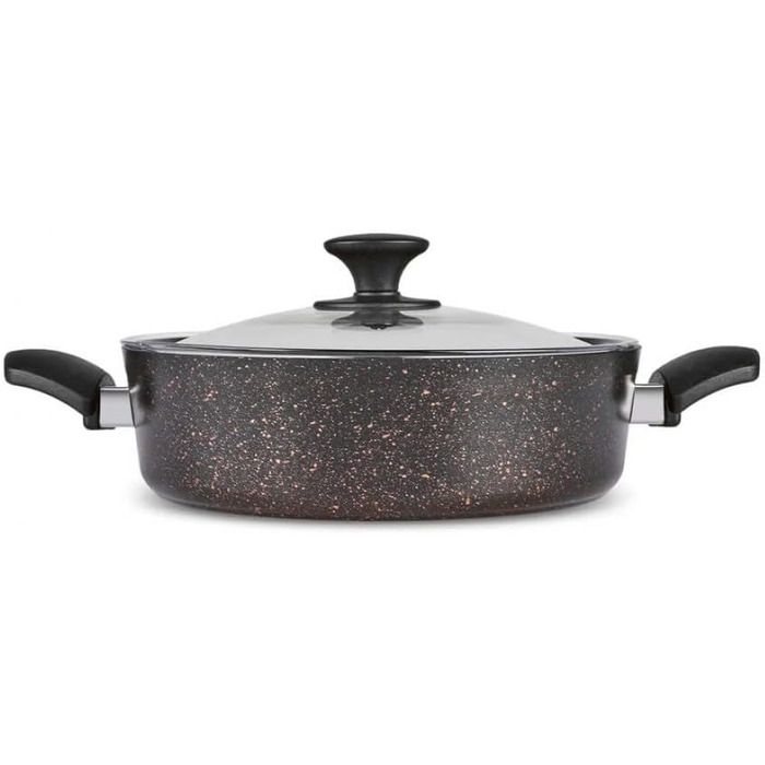 Набір кухонного посуду Karaca Biogranit Blackgold 12 предметів | Посуд з антипригарним покриттям | Стійкий до подряпин | Здоровий та екологічний | Енергоефективний | Елегантний дизайн | Легко миється