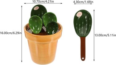 Zerodeko 1 Piece Cactus Measuring Spoon Coffee Measuring Sugar Scoop Cactus Figurine Measuring Teaspoon Measuring Spoon Salt Spoon Measurement Sugar Spoon Flour Measuring Spoon Baking Tl Spice Milk Powder Ceramic