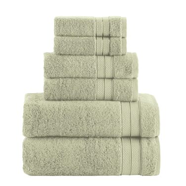 Набір розкішних рушників Elegant Comfort (6 предметів), 100% турецька бавовна, дизайн Popcorn, нефритовий зелений (2 банні, 2 для рук, 2 для обличчя)