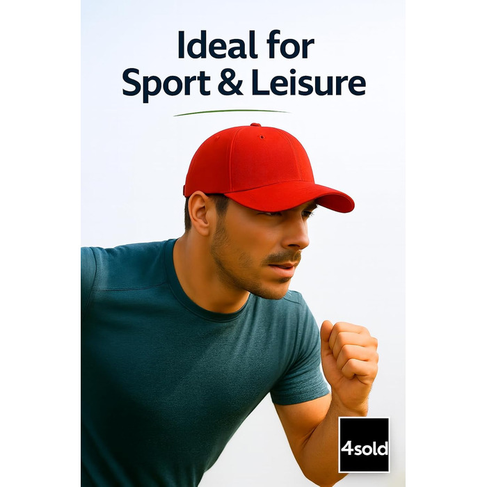 Кепка бейсболка 4sold, бавовна, унісекс, червона, регульована, легка, дихаюча