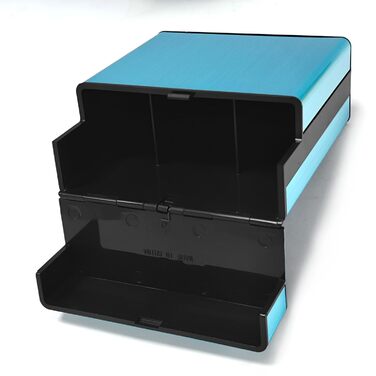 Металеве тютюнопакувальник для 40 сигарет, великий, з магнітною кришкою, сигаретна коробка XXL, для жінок та чоловіків (блакитний)