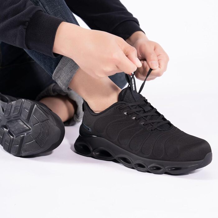 Черевики робочі з металевим підноском LARNMERN для чоловіків та жінок. Легкі, комфортні, кольорові, розмір 42.5 EU, чорний.