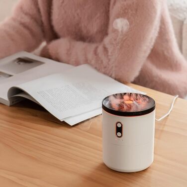 Зволожувач повітря Vulkan з аромадифузором: 300 мл, 2 режими, керування від пульта, нічне підсвічування, холодний пар, для дому та спортзалу, білий