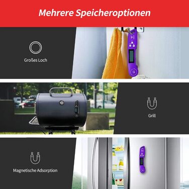 Цифровий термометр для м'яса DOQAUS: приготування на грилі, BBQ, варіння. Швидке зчитування, довга сонда, LCD екран, автовимкнення