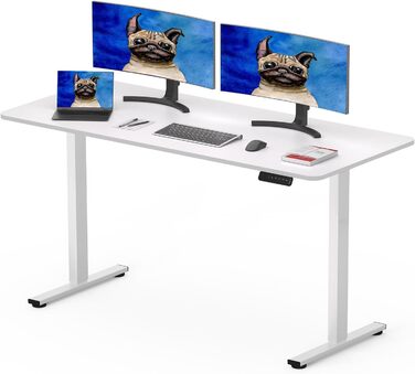 Електричний регульований стіл Sanodesk 120x60 см, білий - з пам'яттю налаштувань та інтелектуальною панеллю