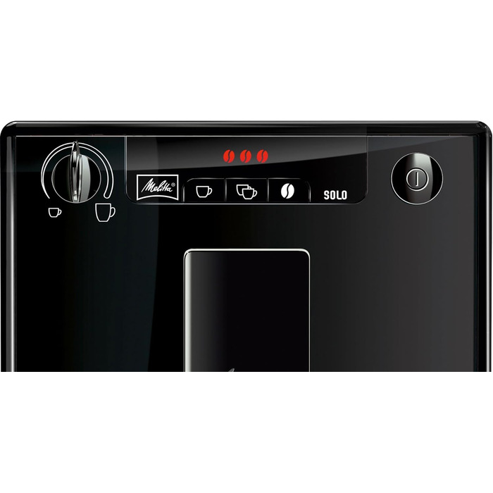 Melitta Solo - Fully automatic coffee machine with adjustable spout, small coffee machine with removable water tank, suitable for e.g. espresso or café crème, pure black Pure Black Single