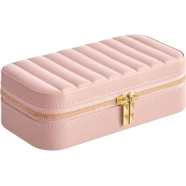 SONGMICS HOME ANAH - Шкатулка для прикрас, органайзер для подорожей, 10,5 x 10,5 x 6 см, білий, з дзеркалом, PU, подарунок