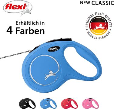 Рулетка для собак Flexi Classic S, 5 м, блакитна, до 12 кг