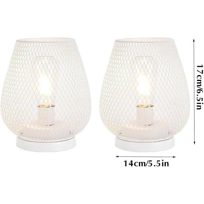 LED ліхтар JHY DESIGN 2 шт. з металевого каркасу, акумуляторний, бездротовий, 17 см, індустріальний стиль, для дому та декору