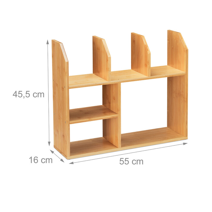 Relaxdays Bamboo Shelf with 6 Compartments