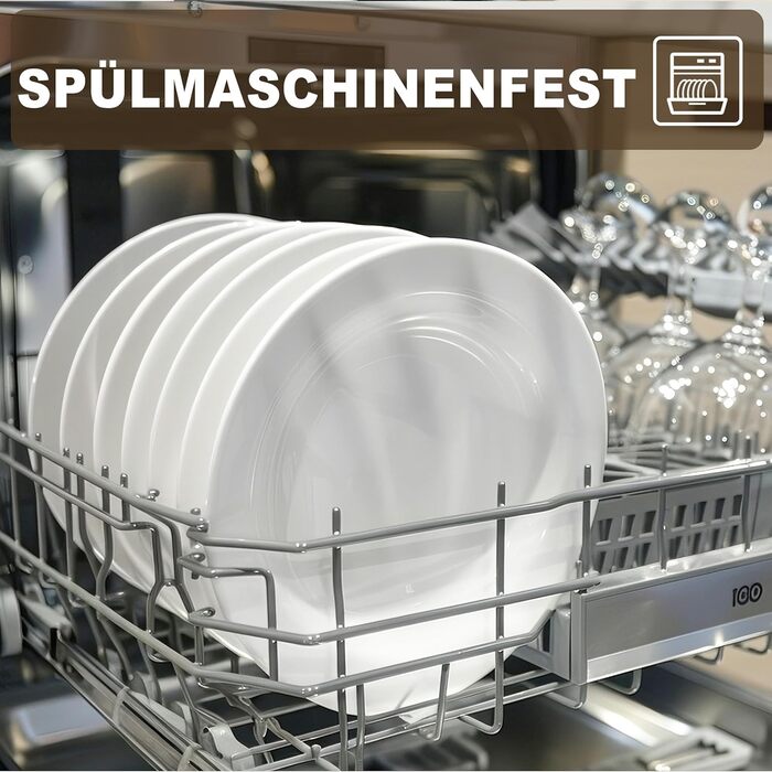 36-ти елементний набір посуду – міцний, легкий, з мисками для каші 26 oz, десертними та обідніми тарілками 10.5 дюймів, придатний для миття в посудомийній машині, багаторазовий, подарунок для дому, для щоденного використання, посудовий набір білий (10.5 д