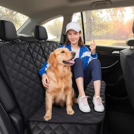 Alfheim Car Seat Cover for Dogs - Waterproof & Scratch-Resistant Back Seat Protector, Non-Slip, Durable, Washable, Universal Fit for Most Cars - Black