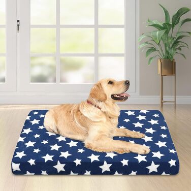 Лежанка для собак EMPSIGN, м'яка подушка для клітки, вологостійкий лежак для маленьких собак, знімний та пральний чохол, розмір XL (107x71x6.6 см), колір блакитний