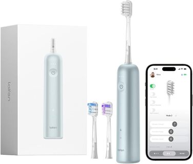 Електрична звукова зубна щітка Laifen Wave з 3 насадками, IPX7, USB, для дорослих (Алюміній, Рожевий/Блакитний)