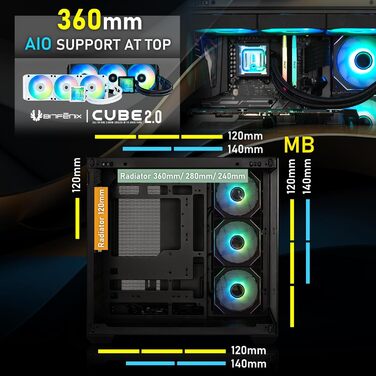 Корпус ПК BitFenix CETO Premium Edition Mid Tower White з підсвічуванням 4ARGB