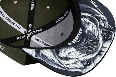 Кепка Nebelkind Snapback Unisex, чорний з оливковим, регульована, трендова streetwear, якісна бейсболка з прямим козирком