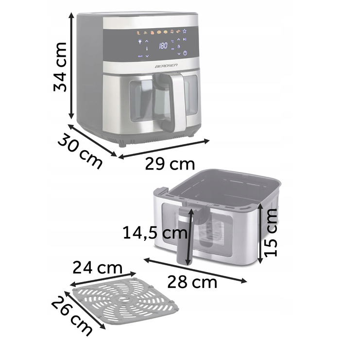 Аерофритюрниця Berdsen 365600 1700 Вт, 9,1 л