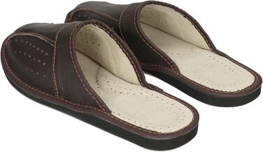 Чоловічі шкіряні домашні капці BeComfy Leder Braun 40-50 EU (темно-коричневі)