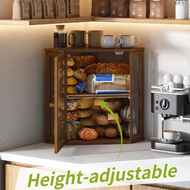 Браун Box Eck-Brotkasten для кухні, на стільницю, двошаровий, бамбук, чорний, великий об'єм