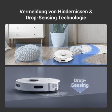 EZVIZ RE4C Plus: Робот-пилосос 3-в-1 з автоматичним очищенням, WiFi, LiDAR, 4000 Pa, керування через APP/Alexa/Google