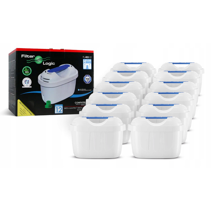 Набір фільтрів для води FilterLogic FL-402 для глечиків Brita, Dafi, Aquaphor, 12 шт.