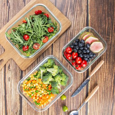 Набір з 10 скляних контейнерів для зберігання продуктів, з кришкою, BPA-Free, підходить для мікрохвильової печі, морозильника та посудомийної машини (Рожевий)