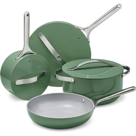 Набір посуду з антипригарним покриттям Caraway (12 предметів): каструлі, сковороди, без PTFE та PFOA, для всіх плит, сумісний з духовкою