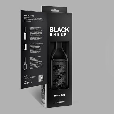 Терка кухонна Microplane Black Sheep двостороння для цитрусових, пармезану, імбиру, шоколаду та мускатного горіха (нержавіюча сталь, США)