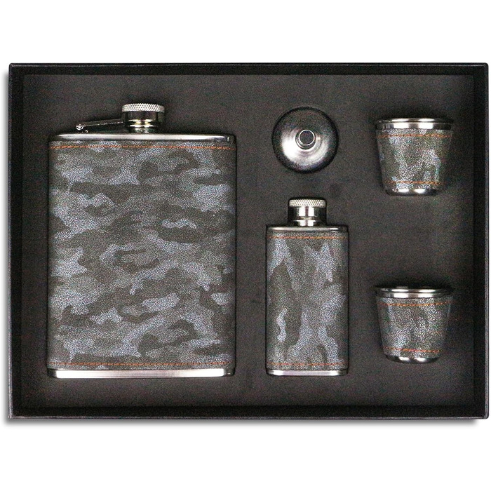 Набір фляга 260 мл з нержавіючої сталі для віскі, міні-фляга, подарунок (зелений, чорний)