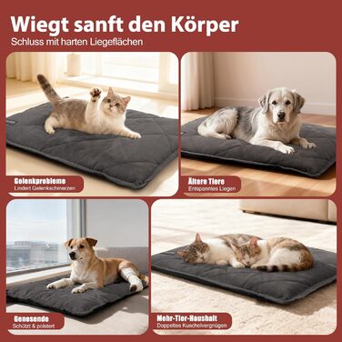 Самогріюча ковдра для собак та котів Mora Pets, 89 x 58 см, темно-сірий велюр