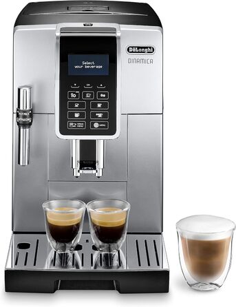 Кавомашина De'Longhi Dinamica ECAM 350.15.B з капучинатором, для еспресо та кави, срібна