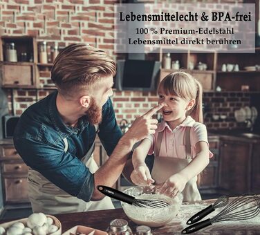 Набір вінчиків Walfos®: 3 шт. з нержавіючої сталі та силікону (21 см, 23 см, 28 см) для збивання, збивання яєць та перемішування