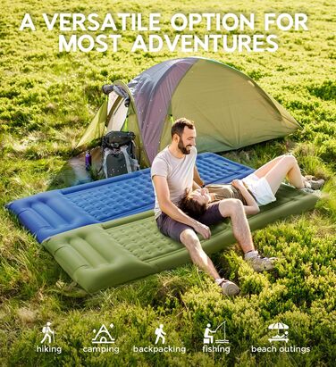 Надувний килимок Isomatte самонадувний, для кемпінгу та відпочинку на природі (оливковий, одинарний)