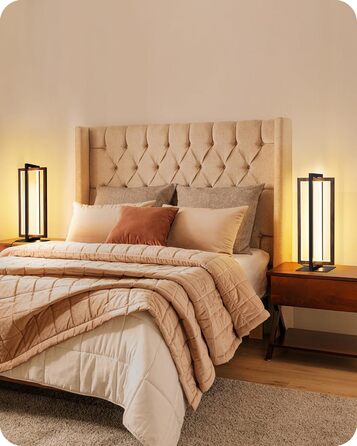 LED настільна лампа EDISHINE з дерева, торкання, регулювання яскравості та функція пам'яті, 3 колірні температури, 350 люмен, сучасна лампа для вітальні, офісу, подарунок (горіх, сучасний стиль)