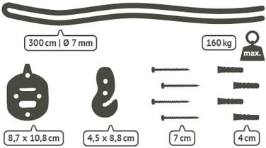 La Siesta CasaMount Black Multi-Surface Attachment for Hammock Chairs and Hammocks