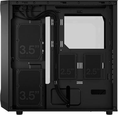 Корпус для ПК Fractal Design Focus 2 Black з темним склом та сітчастою передньою панеллю. В комплекті 2 вентилятори 140 мм. ATX