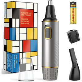 Триммер для носа Areyzin 2025 Upgrade: рожевий/сірий, водонепроникний, з двома лезами