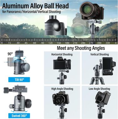 Штатив SIRUI AM-TT50: компактний, легкий, для камери та смартфона, до 10 кг, з кульковою головкою 360°