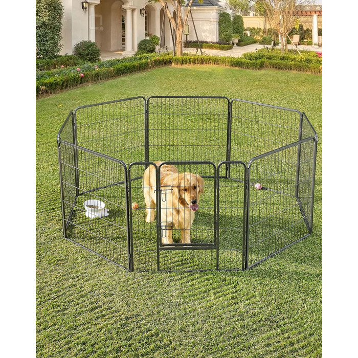 Вольєр для тварин Feandrea Freilaufgege XL (77x80 см), сірий, збірний, для великих тварин, 8 панелей